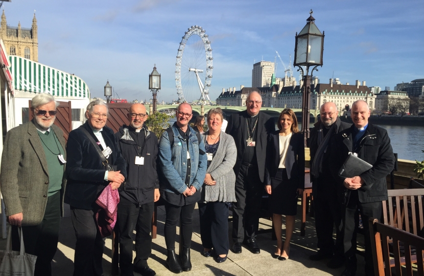 Lucy Frazer MP with the Bishop of Ely at Westminster