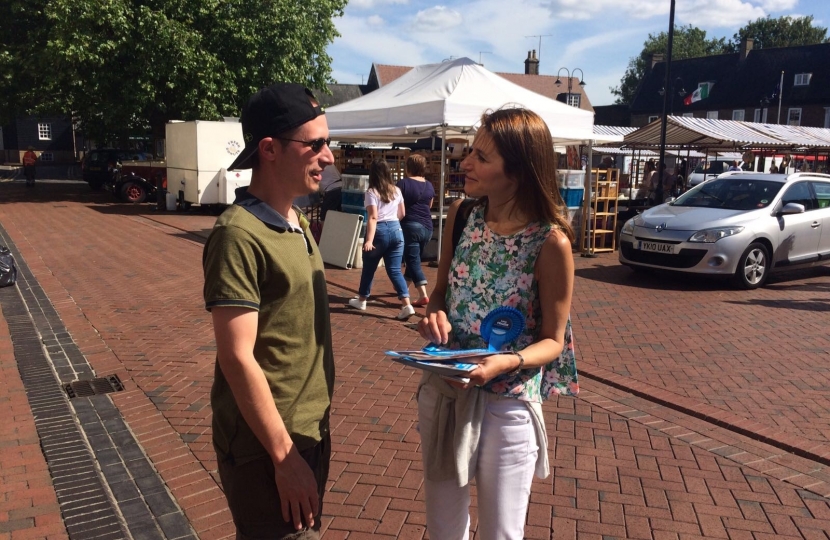 Lucy Frazer canvassing