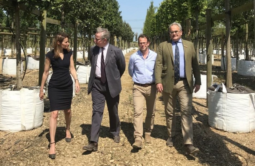 Lucy Frazer and Michael Gove at Barcham Trees