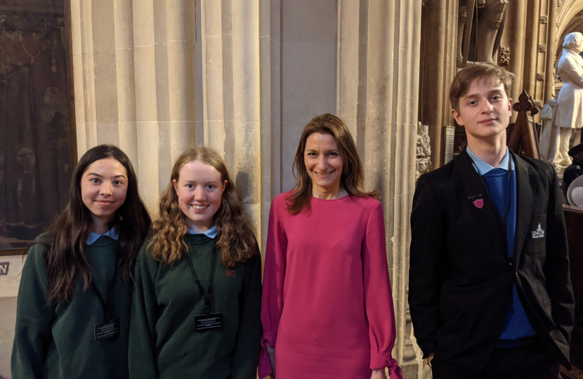 The three winners: William, Rose and Marina