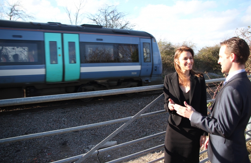 Lucy at site of Soham train station