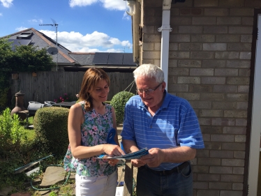 Lucy Frazer canvassing