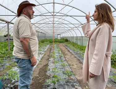 Viewing the farm's new weatherproof dome